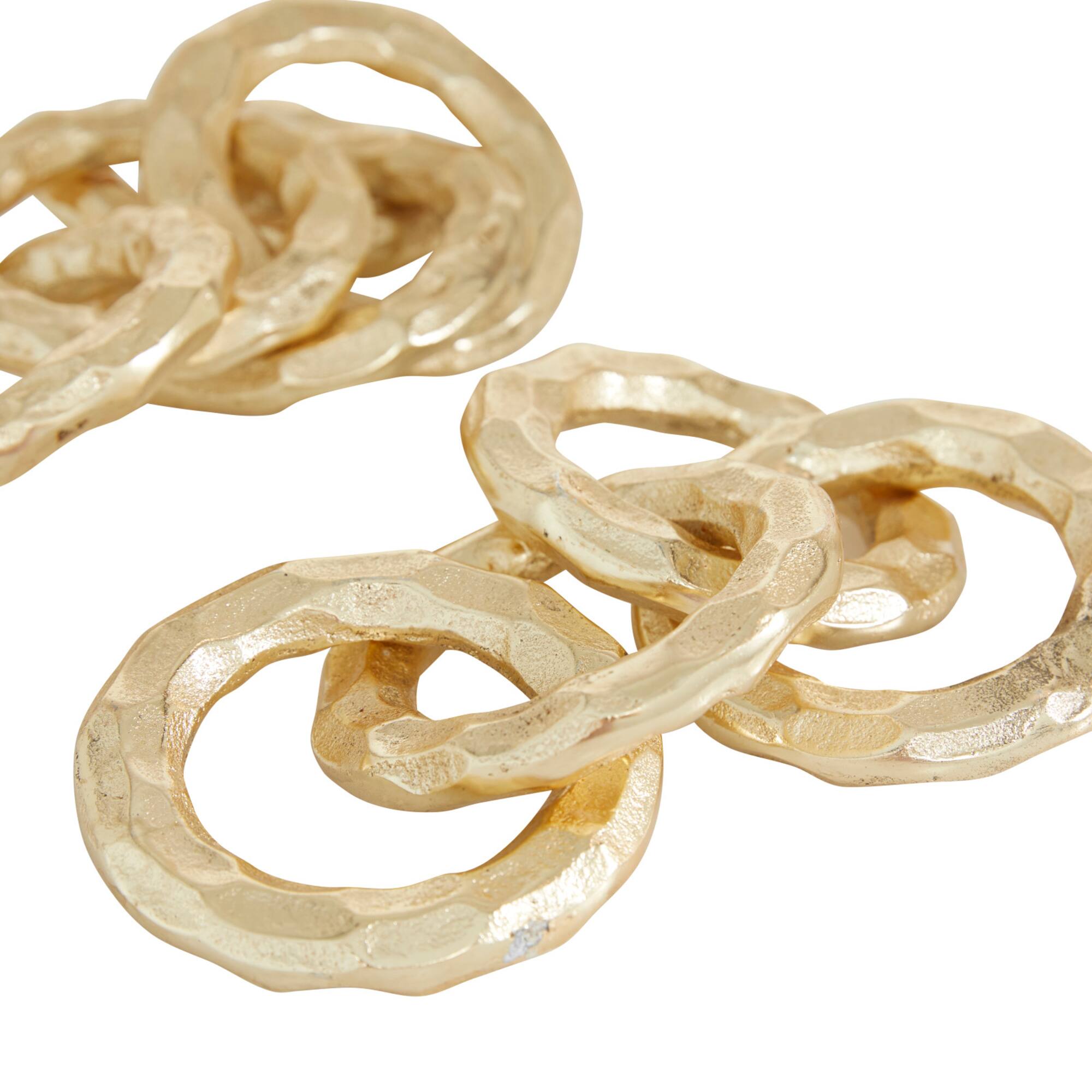 CosmoLiving by Cosmopolitan Gold Aluminum Chain Sculpture Set